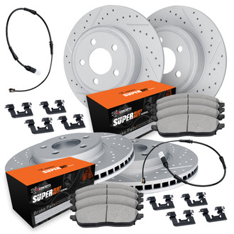 R1 Concepts® - Drilled and Slotted Brake Kit with Super Duty Pads