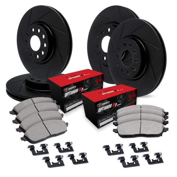  R1 Concepts® - Slotted Front and Rear Brake Kit with 5000 OE Pads