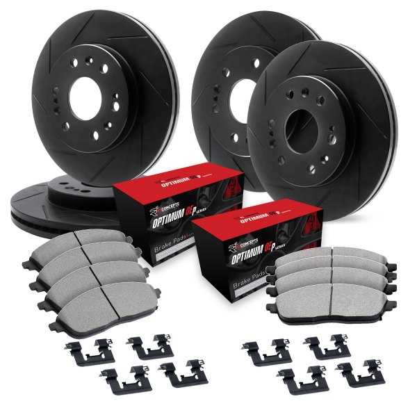  R1 Concepts® - Slotted Front and Rear Brake Kit with 5000 OE Pads