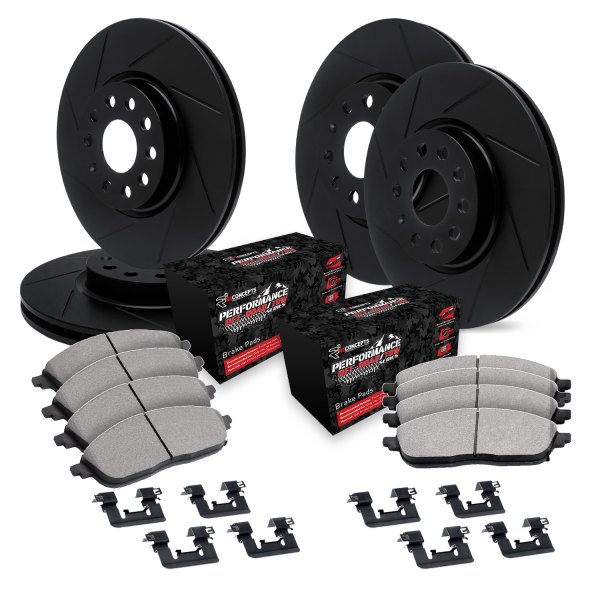  R1 Concepts® - Slotted Front and Rear Brake Kit with Performance Off-Road/Tow Brake Pads