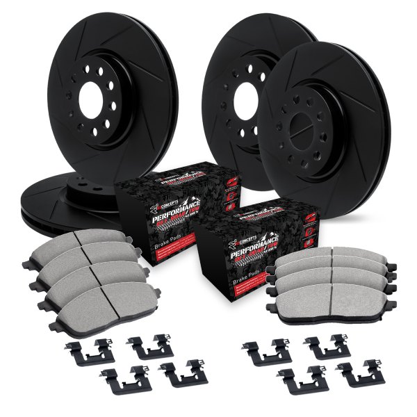  R1 Concepts® - Slotted Front and Rear Brake Kit with Performance Off-Road/Tow Brake Pads