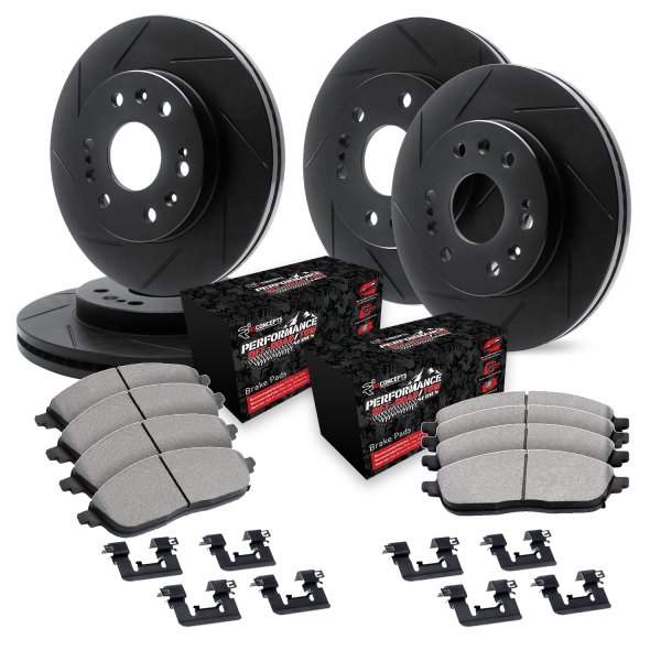  R1 Concepts® - Slotted Front and Rear Brake Kit with Performance Off-Road/Tow Brake Pads