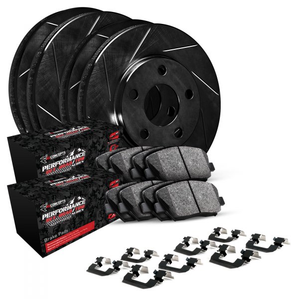  R1 Concepts® - Slotted Front and Rear Brake Kit with Performance Off-Road/Tow Brake Pads