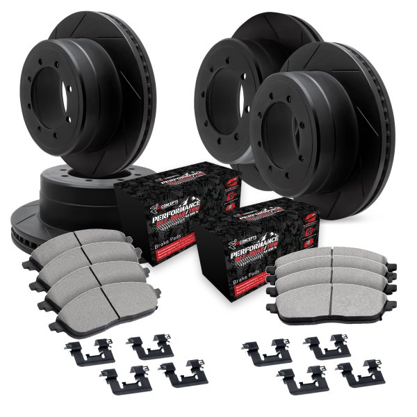  R1 Concepts® - Slotted Front and Rear Brake Kit with Performance Off-Road/Tow Brake Pads