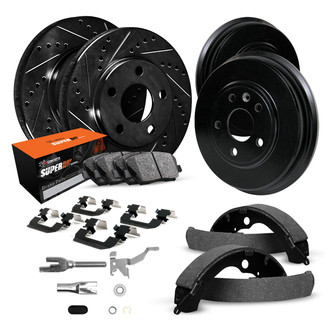 R1 Concepts® - Slotted Front and Rear Brake Kit with Super Duty Pads