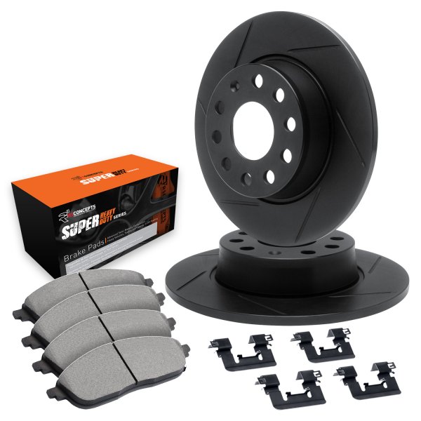  R1 Concepts® - Slotted Rear Brake Kit with Super Duty Pads