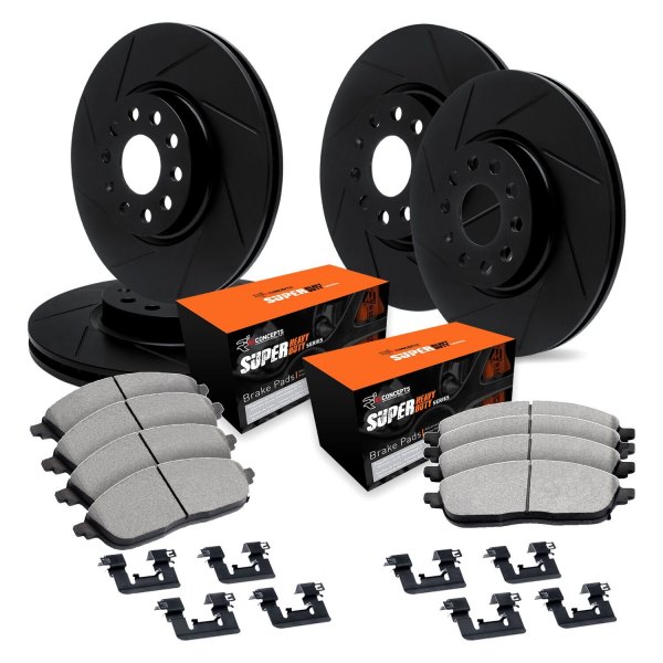  R1 Concepts® - Slotted Front and Rear Brake Kit with Super Duty Pads