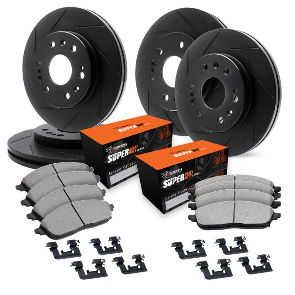  R1 Concepts® - Slotted Front and Rear Brake Kit with Super Duty Pads