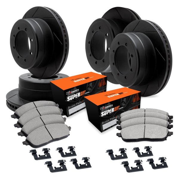  R1 Concepts® - Slotted Front and Rear Brake Kit with Super Duty Pads