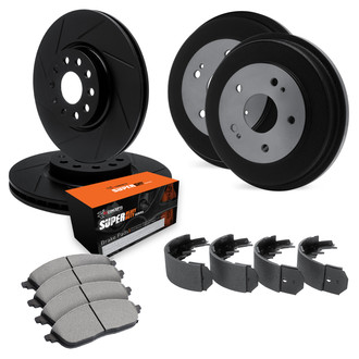 R1 Concepts® WCXN2-47031 - Slotted Front and Rear Brake Kit with Super Duty Pads