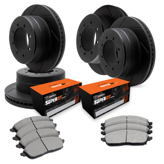 R1 Concepts® - Slotted Front and Rear Brake Kit with Super Duty Pads
