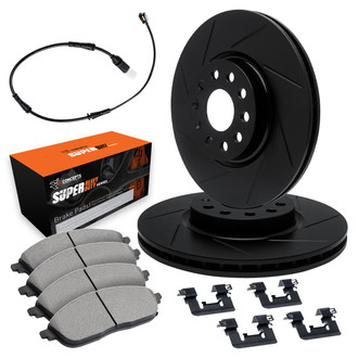 R1 Concepts® WCXS1-63001 - Slotted Front Brake Kit with Super Duty Pads