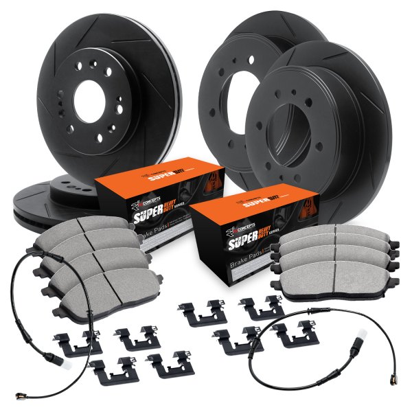  R1 Concepts® - Slotted Front and Rear Brake Kit with Super Duty Pads