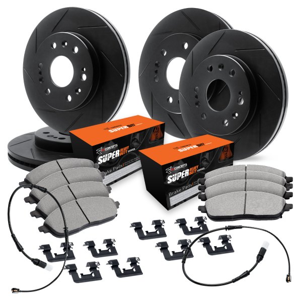  R1 Concepts® - Slotted Front and Rear Brake Kit with Super Duty Pads