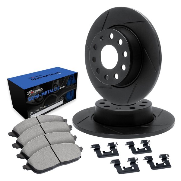  R1 Concepts® - Slotted Front Brake Kit with Semi-Met Pads