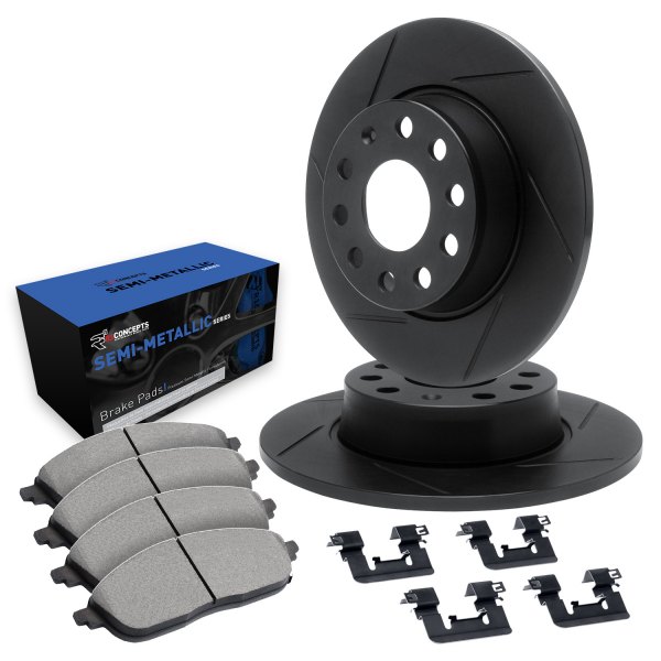  R1 Concepts® - Slotted Rear Brake Kit with Semi-Met Pads