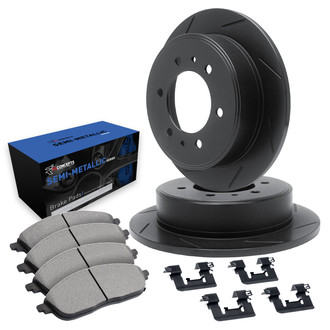 R1 Concepts® - Slotted Rear Brake Kit with Semi-Met Pads