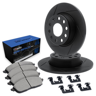 R1 Concepts® - Slotted Front Brake Kit with Semi-Met Pads