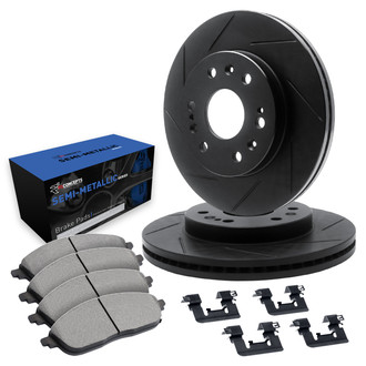 R1 Concepts® WCYH1-48062 - Slotted Rear Brake Kit with Semi-Met Pads
