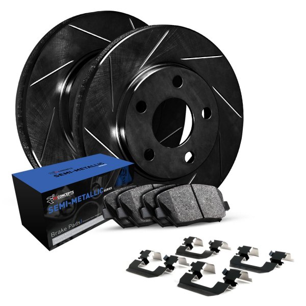  R1 Concepts® - Slotted Rear Brake Kit with Semi-Met Pads