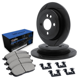 R1 Concepts® WCYH1-74024 - Slotted Front Brake Kit with Semi-Met Pads