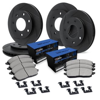 R1 Concepts® - Slotted Front and Rear Brake Kit with Semi-Met Pads