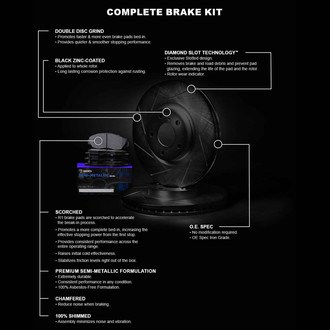 R1 Concepts® - Slotted Brake Kit with Semi-Met Pads