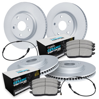 R1 Concepts® - Front and Rear Brake Kit with Euro Ceramic Pads