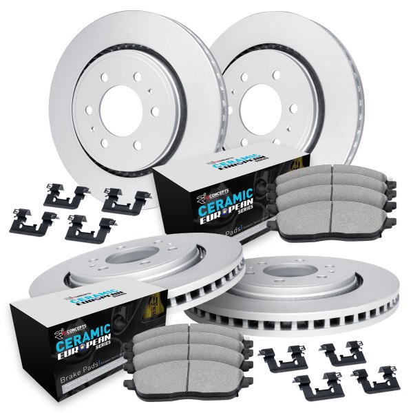  R1 Concepts® - Front and Rear Brake Kit with Euro Ceramic Pads