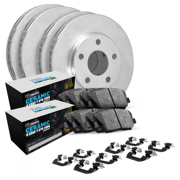  R1 Concepts® - Front and Rear Brake Kit with Euro Ceramic Pads