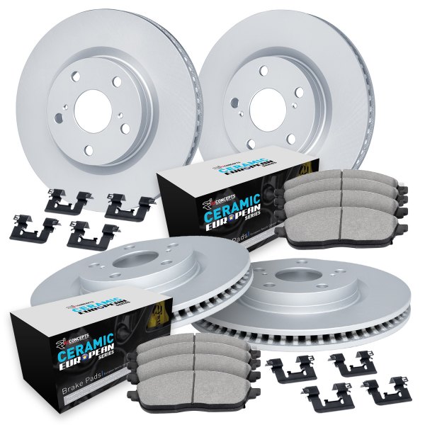  R1 Concepts® - Front and Rear Brake Kit with Euro Ceramic Pads