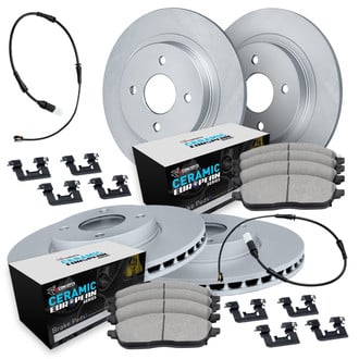 R1 Concepts® - Front and Rear Brake Kit with Euro Ceramic Pads