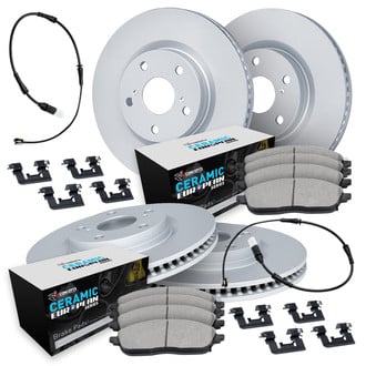 R1 Concepts® - Front and Rear Brake Kit with Euro Ceramic Pads