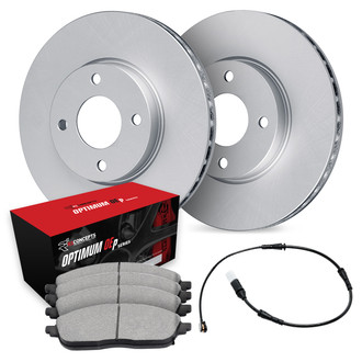 R1 Concepts® - Plain Front Brake Kit with Optimum OE Pads