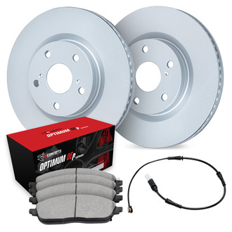 R1 Concepts® - Plain Front Brake Kit with Optimum OE Pads