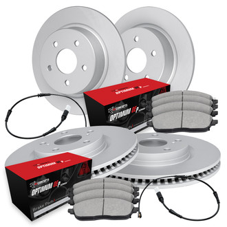 R1 Concepts® - Plain Front and Rear Brake Kit with Optimum OE Pads