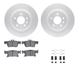 R1 Concepts® WDUH1-45069 - Carbon Series Rear Brake Kit with 5000 OE Pads