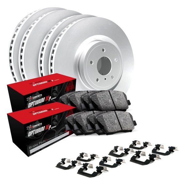  R1 Concepts® - Front and Rear Brake Kit with Optimum OE Pads