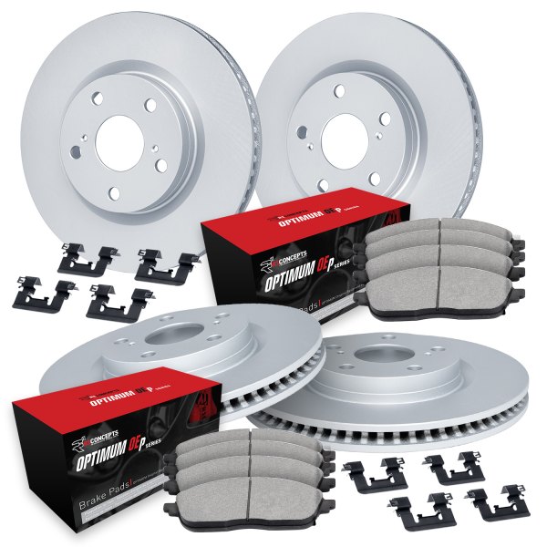  R1 Concepts® - Front and Rear Brake Kit with Optimum OE Pads