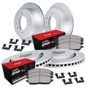R1 Concepts® - Carbon Coated Brake Kit with Optimum OE Pads