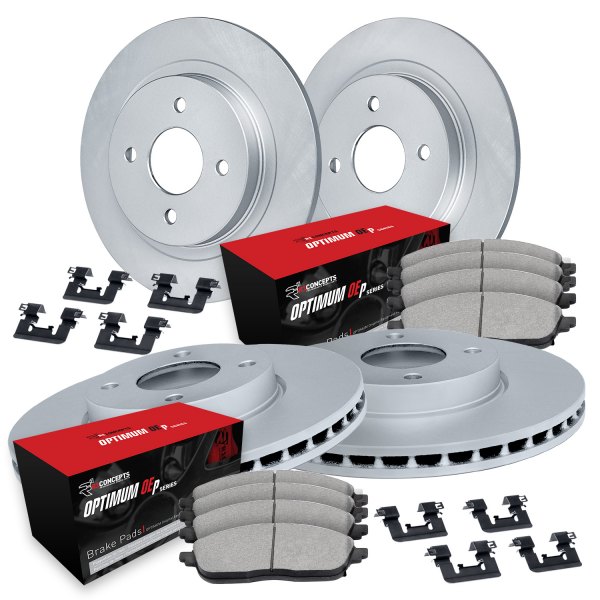  R1 Concepts® - Front and Rear Brake Kit with Optimum OE Pads