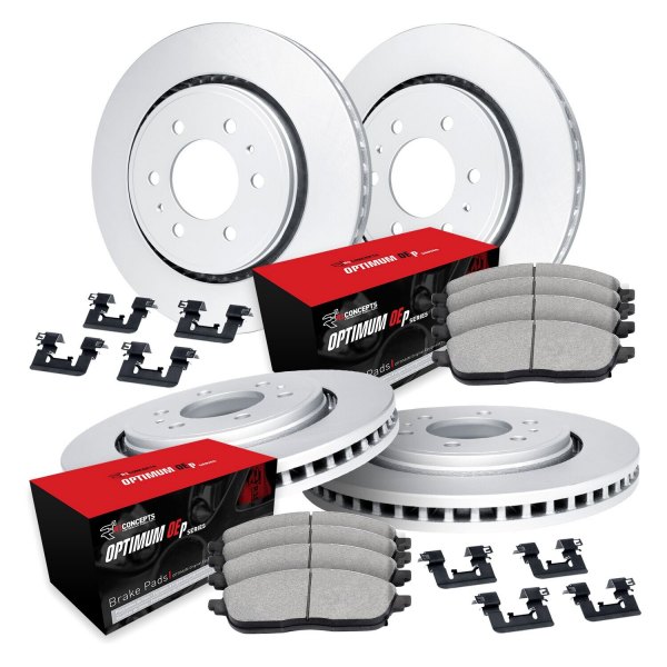  R1 Concepts® - Front and Rear Brake Kit with Optimum OE Pads