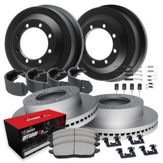 R1 Concepts® - Plain Front and Rear Brake Kit with Optimum OE Pads