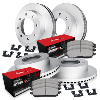 R1 Concepts® - Plain Front and Rear Brake Kit with Optimum OE Pads