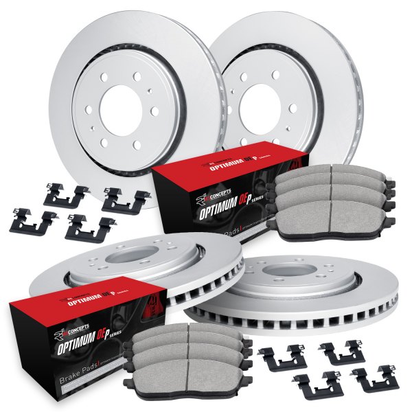  R1 Concepts® - Front and Rear Brake Kit with Optimum OE Pads