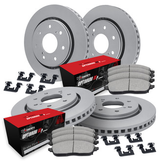 R1 Concepts® WDUH2-54287 - Plain Front and Rear Brake Kit with Optimum OE Pads