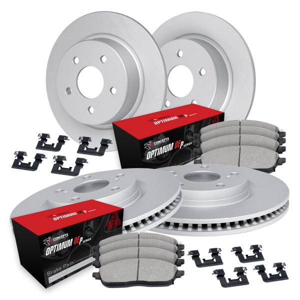  R1 Concepts® - Front and Rear Brake Kit with Optimum OE Pads