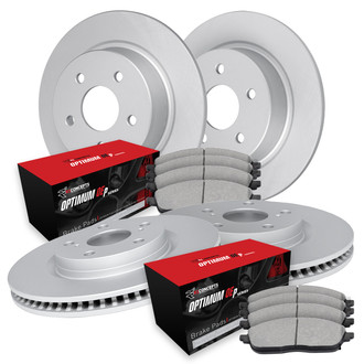 R1 Concepts® - Plain Front and Rear Brake Kit with Optimum OE Pads