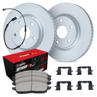 R1 Concepts® - Plain Front Brake Kit with Optimum OE Pads