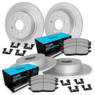 R1 Concepts® - Front and Rear Brake Kit with Ceramic Pads